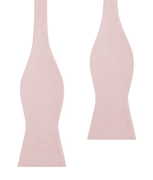 Blush Pink Velvet Self Bow Tie