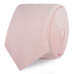 Blush Pink Velvet Skinny Tie Roll