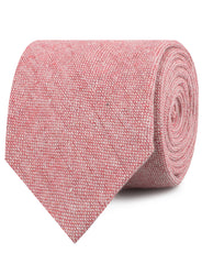 Blush Red Slub Linen Neckties