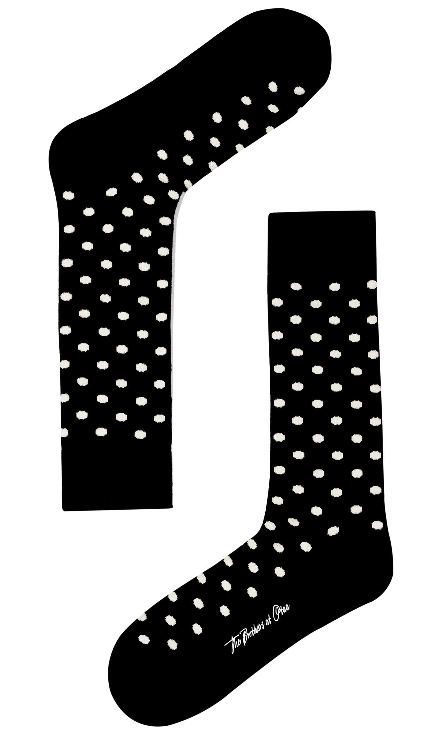 Bond Black White Dot Socks | Mens Happy Polka Dots Cotton Dress Socks ...