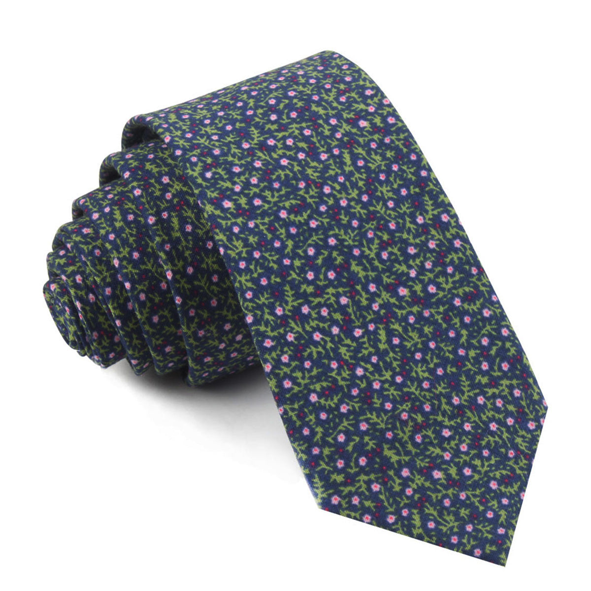 Boston Floral Garden Skinny Tie | Tropical Slim Ties Mens Thin Necktie ...
