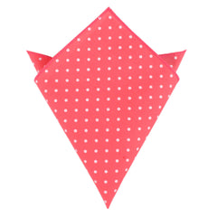 Bright Pink with White Polka Dots Cotton Pocket Square
