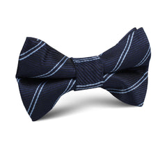 Brooklyn Navy Blue Striped Kids Bow Tie