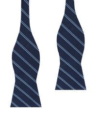 Brooklyn Navy Blue Striped Self Bow Tie