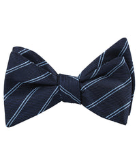 Brooklyn Navy Blue Striped Self Tied Bow Tie