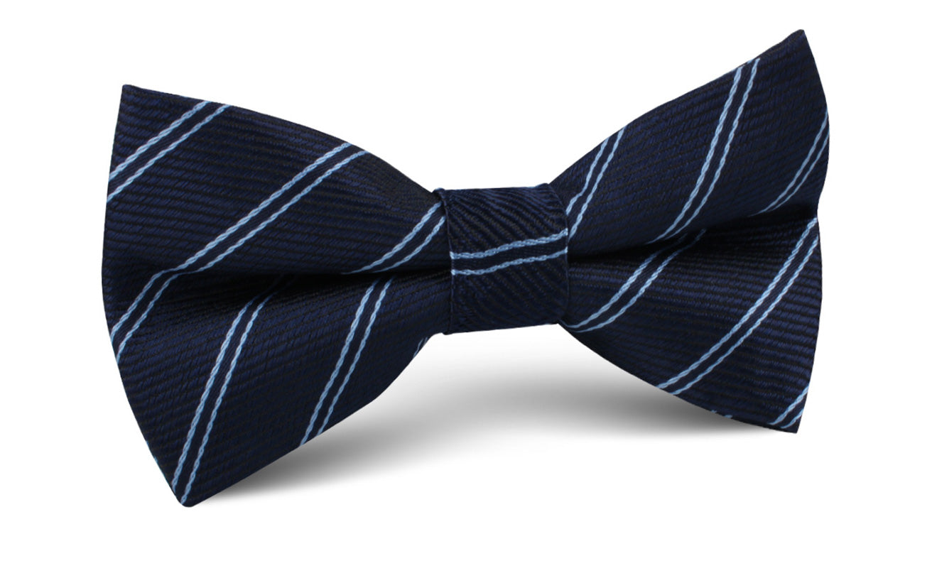 Brooklyn Navy Blue Striped Bow Tie