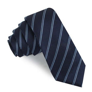 Brooklyn Navy Blue Striped Skinny Tie