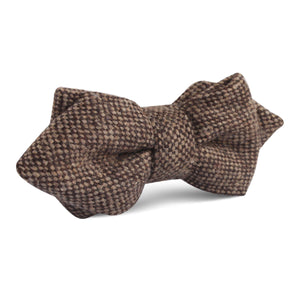Brown Caramel English Wool Diamond Bow Tie