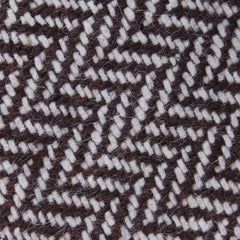 Brown Chevron Wool Fabric Mens Bow Tie