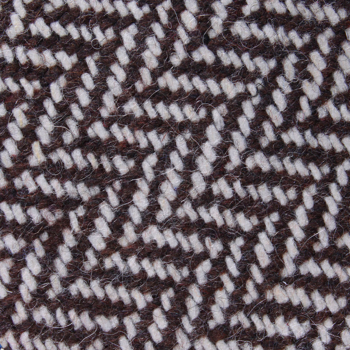 Brown Chevron Wool Fabric Self Diamond Bowtie