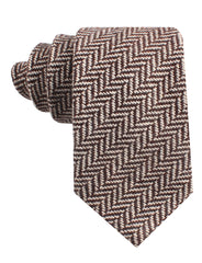 Brown Chevron Wool Tie
