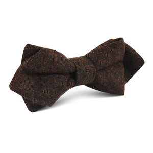 Brown Columbia Wool Diamond Bow Tie