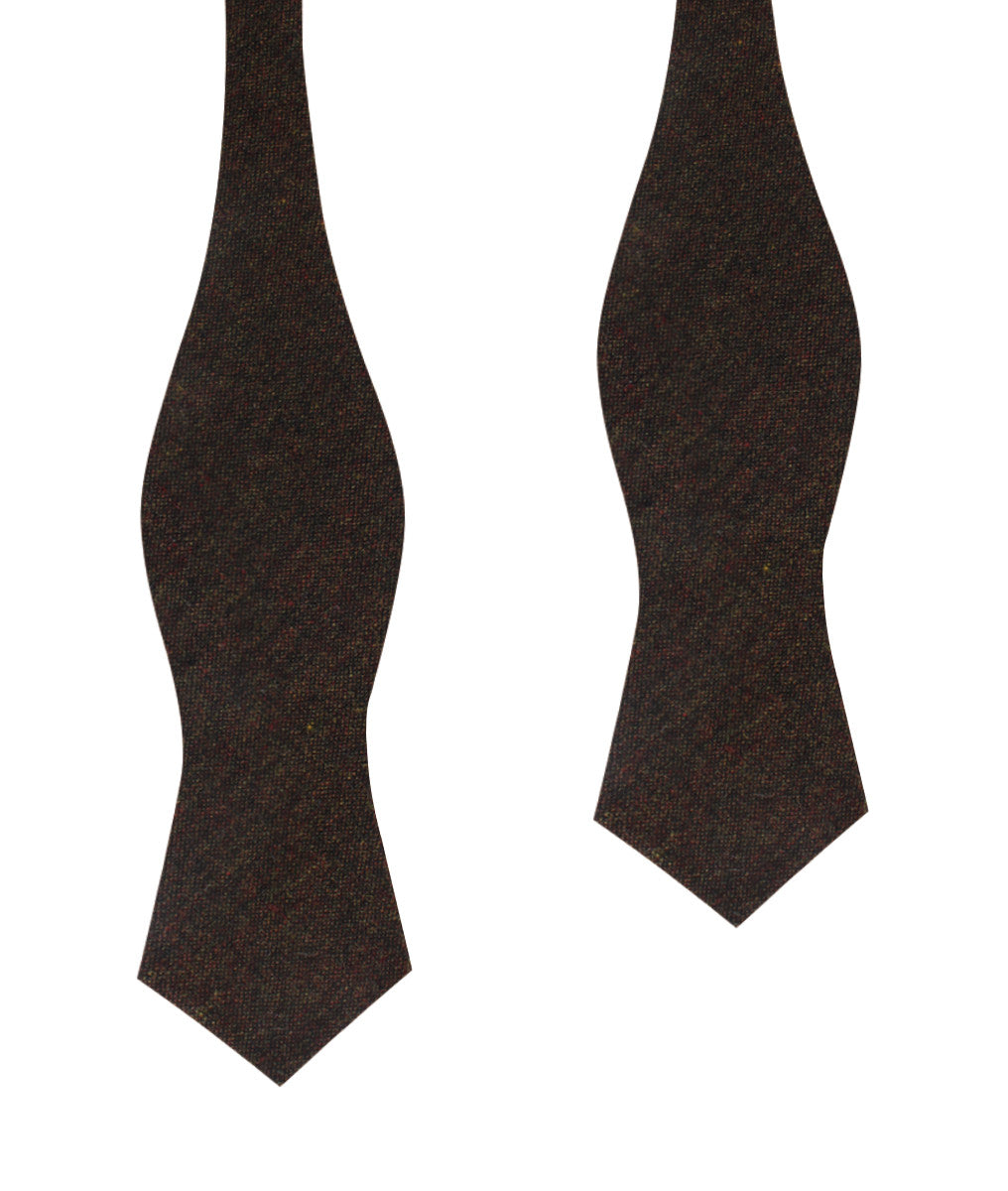 Brown Columbia Wool Diamond Self Bow Tie