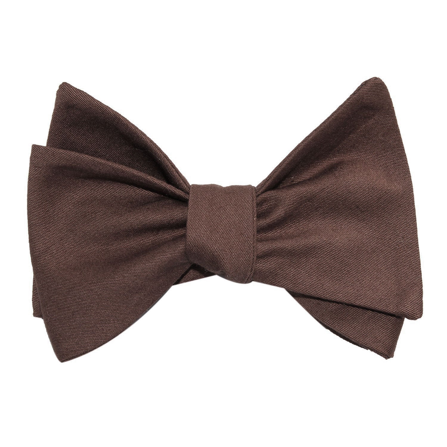Brown Cotton Self Tie Bow Tie