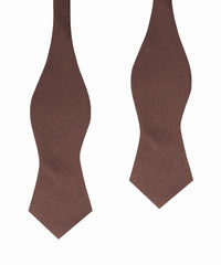 Brown Cotton Self Tie Diamond Bow Tie