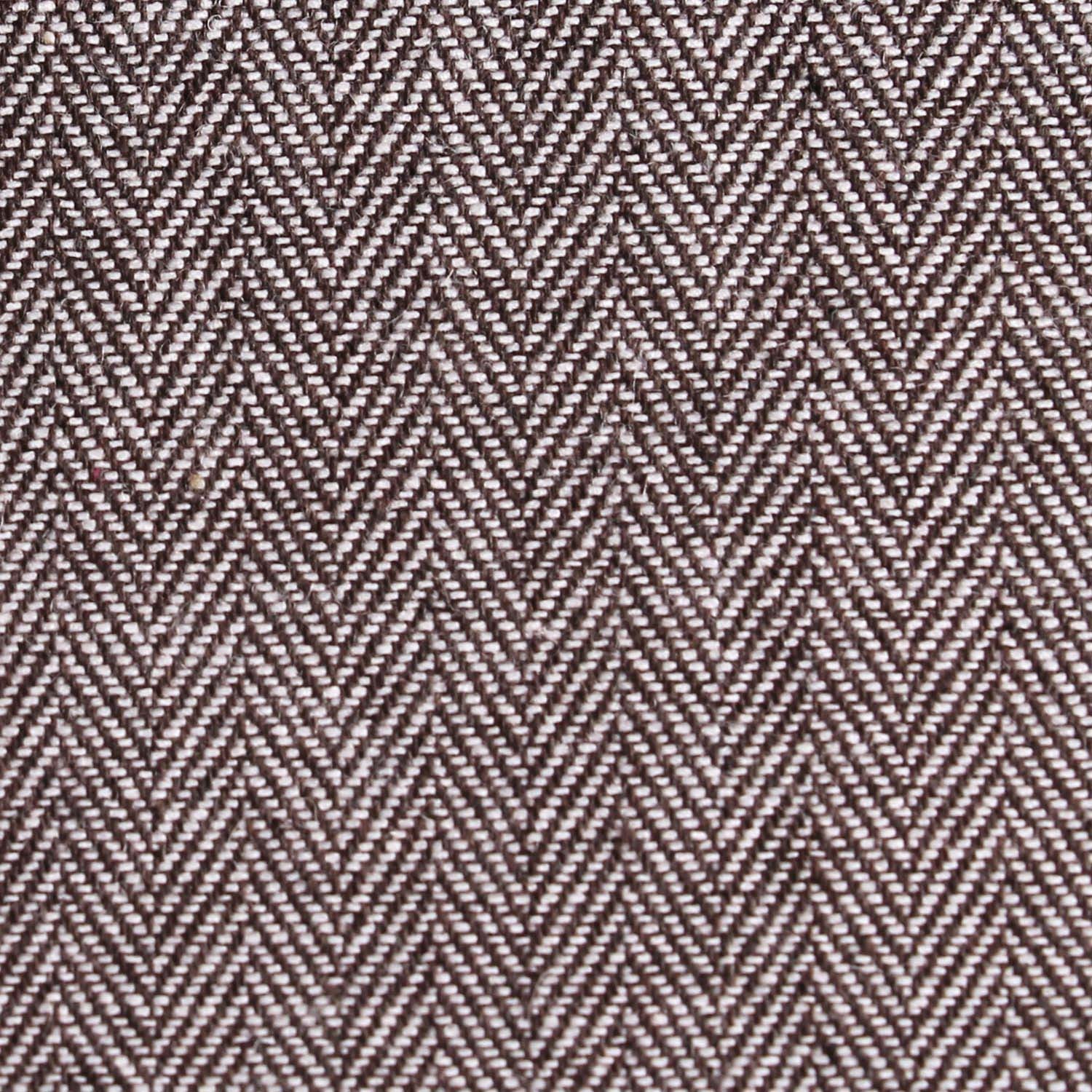Brown Herringbone Linen Fabric Pocket Square L183