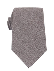 Brown Herringbone Linen Necktie