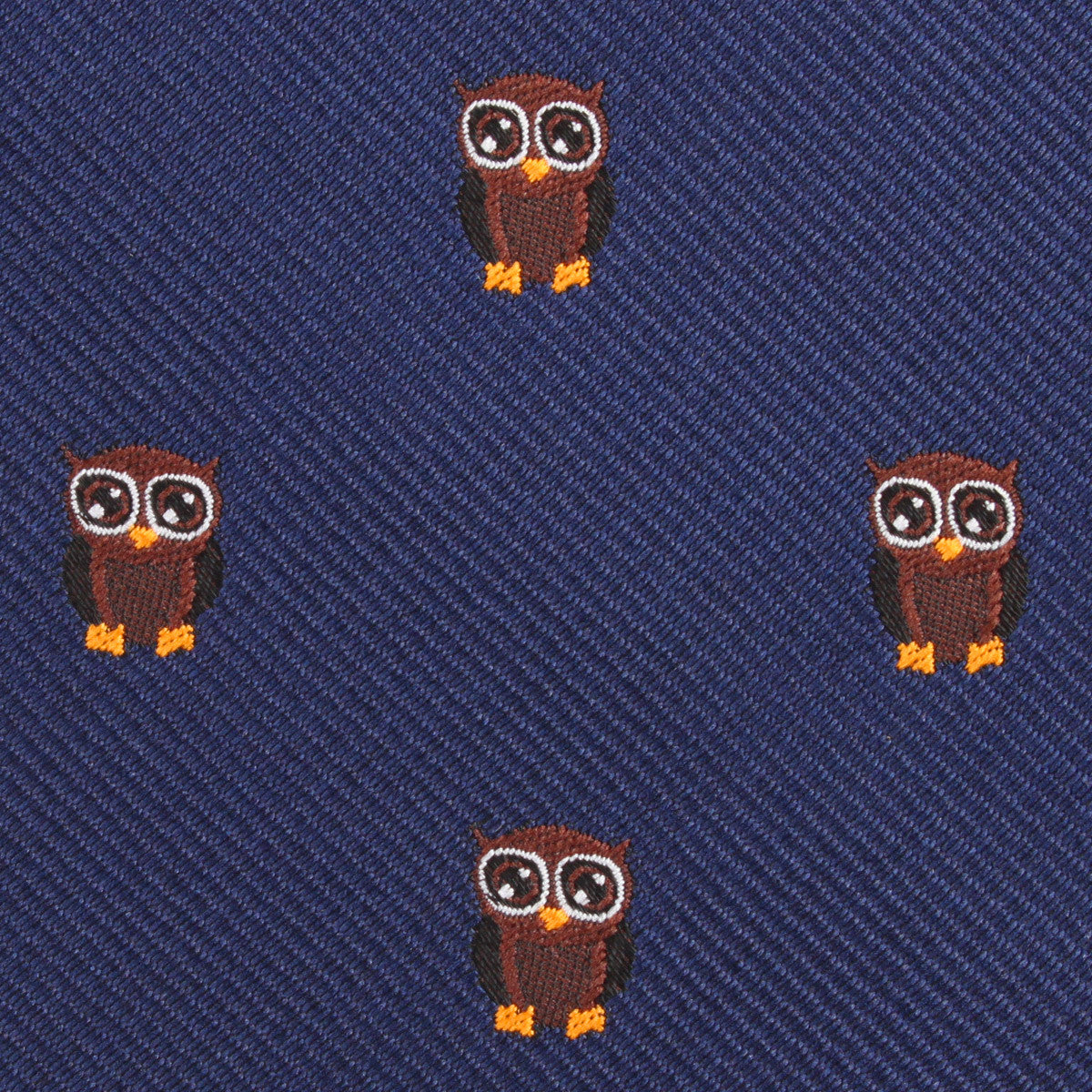 Brown Horned Owl Fabric Pocket Square