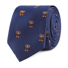 Brown Horned Owl Slim Tie