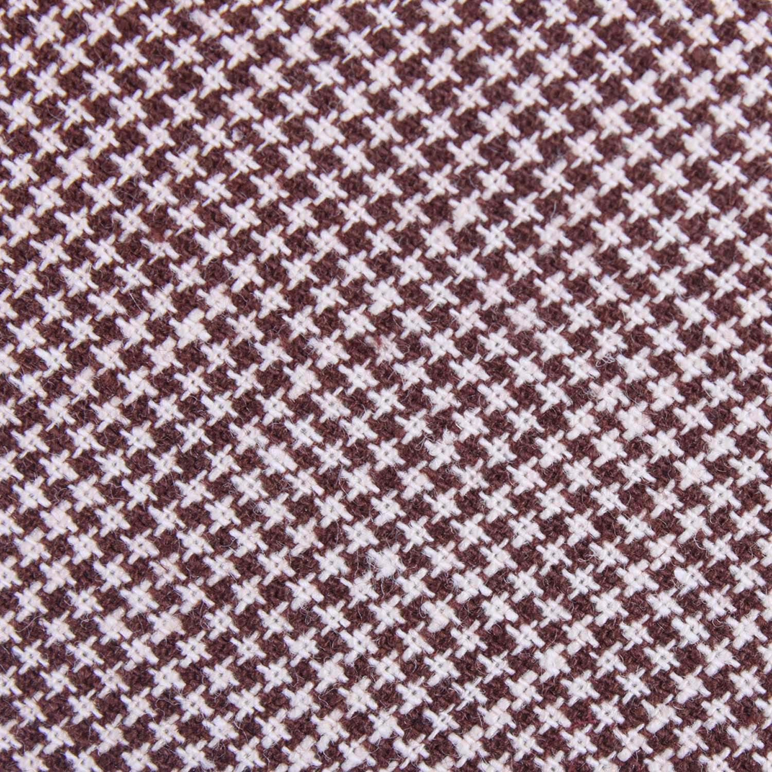 Brown Houndstooth Linen Fabric Necktie L179