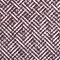 Brown Houndstooth Linen Fabric Skinny Tie L179