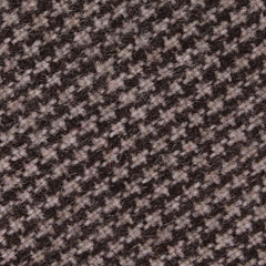 Brown Karakul Houndstooth Wool Fabric Self Bowtie