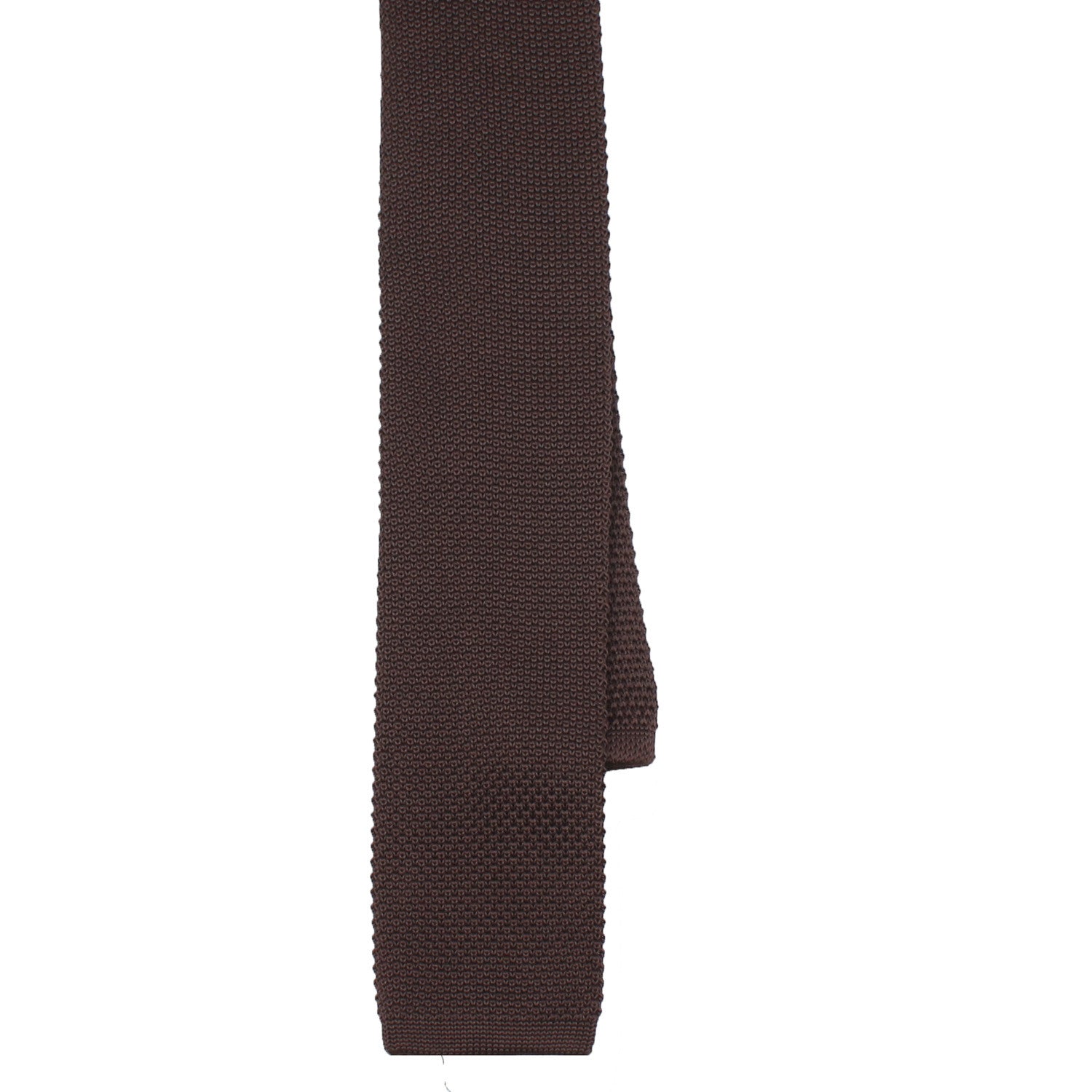 Brown Knitted Tie  Shape View