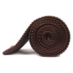 Brown Knitted Tie Side Roll