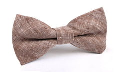 Brown Linen Chambray Bow Tie