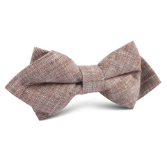 Brown Linen Chambray Diamond Bow Tie