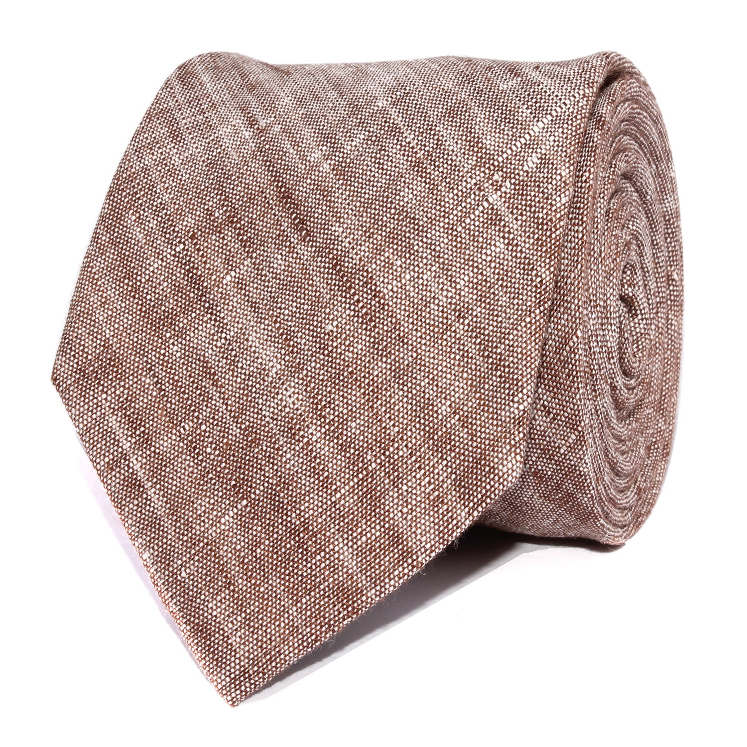 Brown Linen Chambray Necktie Front