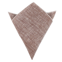 Brown Linen Chambray Pocket Square