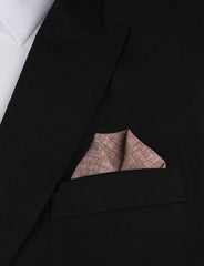 Brown Linen Chambray Winged Puff Pocket Square Fold