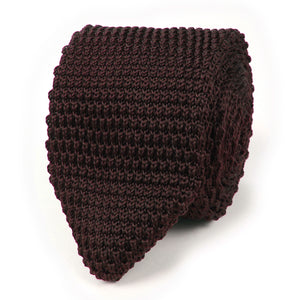 Brown Pointed Knitted Tie
