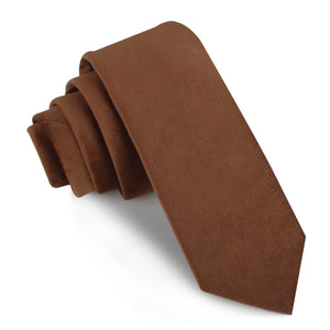 Brown Velvet Skinny Tie