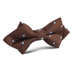 Brown on Blue Polkadot Diamond Bow Tie