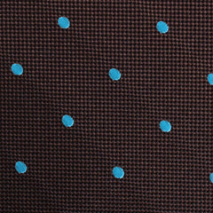 Brown on Blue Polkadot Fabric Kids Diamond Bow Tie