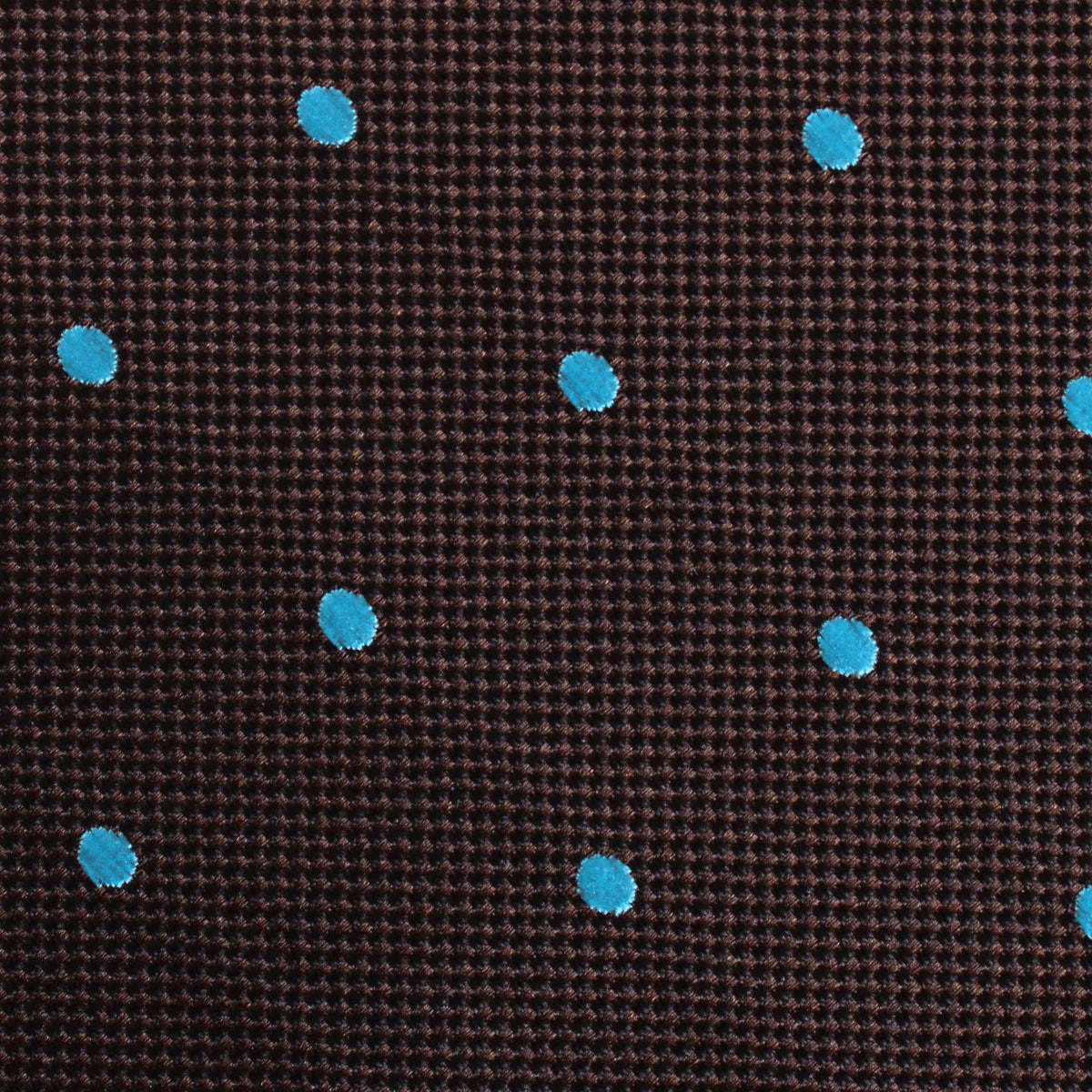 Brown on Blue Polkadot Fabric Mens Diamond Bowtie
