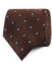 Brown on Blue Polkadot Necktie