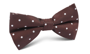 Brown with White Polka Dots Bow Tie