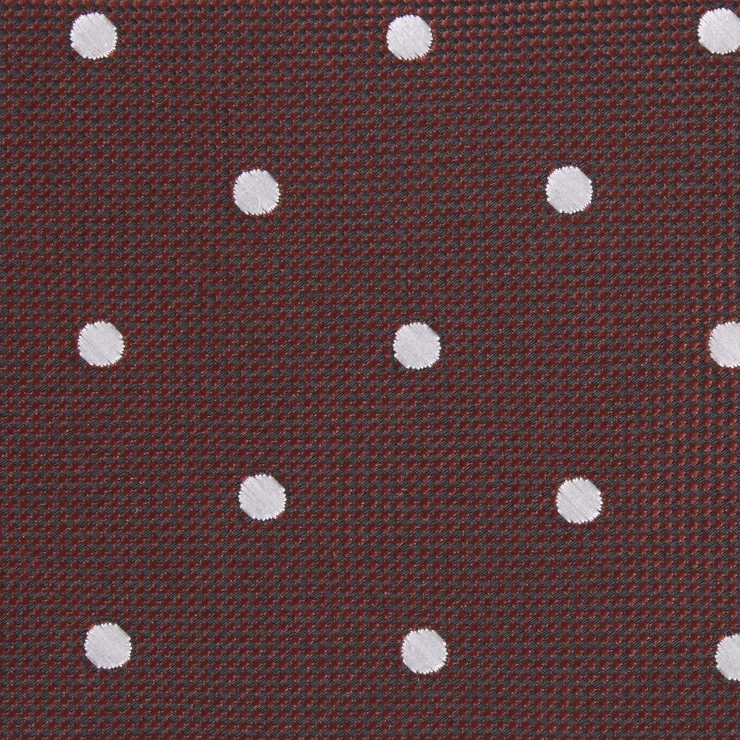 Brown with White Polka Dots Fabric Self Tie Diamond Tip Bow TieM122