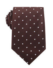 Brown with White Polka Dots Necktie