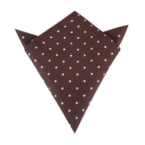 Brown with White Polka Dots Pocket Square
