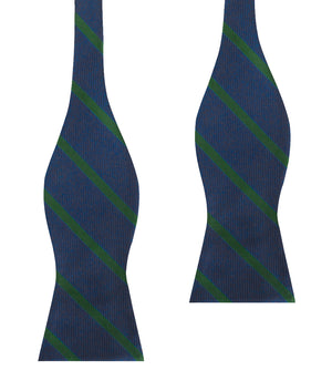Brunswick Green Striped Self Bow Tie
