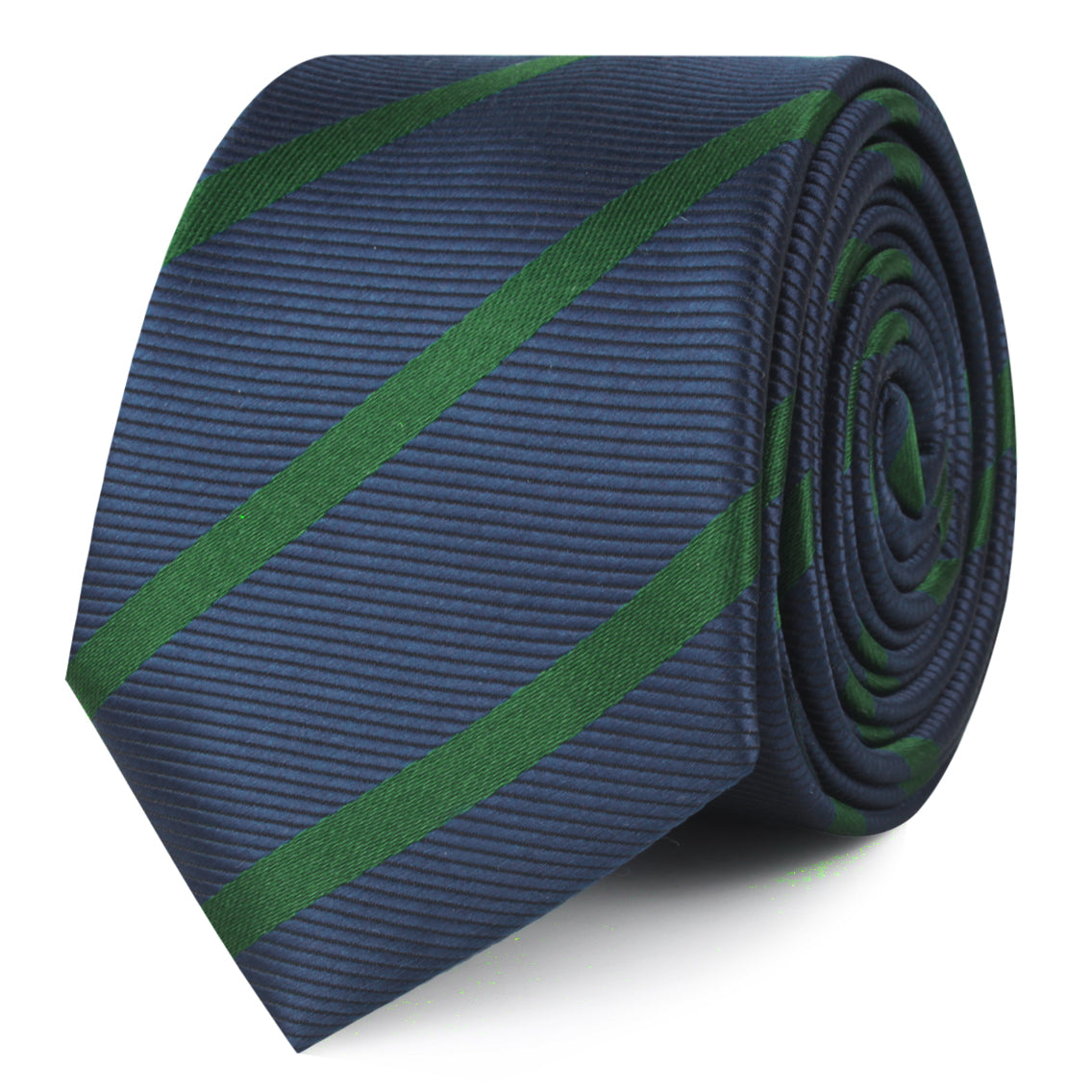Brunswick Green Striped Skinny Ties