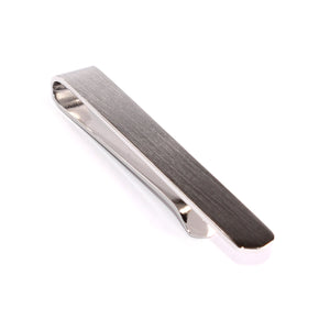 Brushed Silver Round Clasp Tie Bar