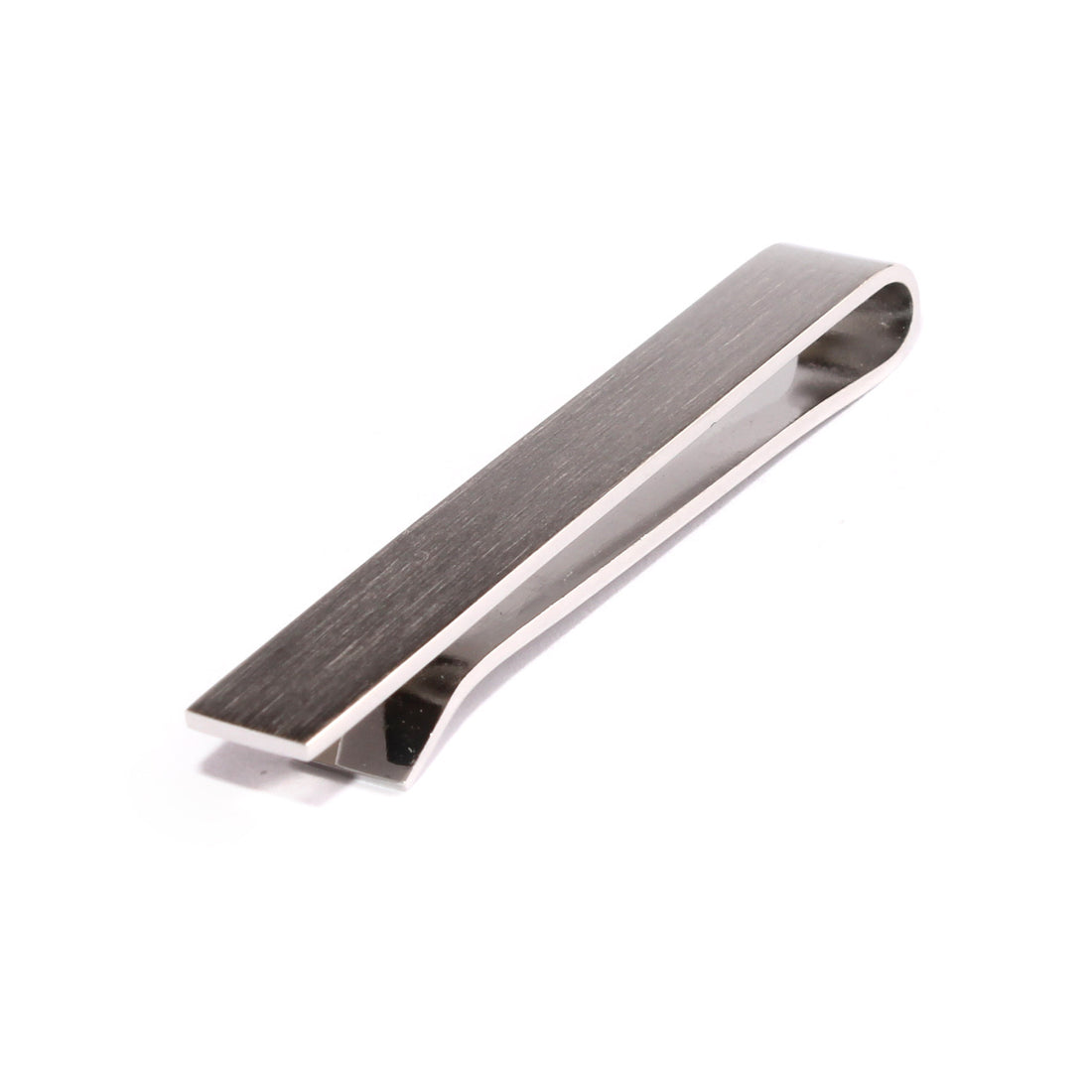 Brushed Silver Square Clasp Tie Bar