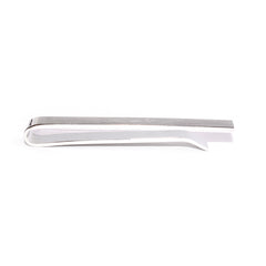 Brushed Silver Square Clasp Tie Bar