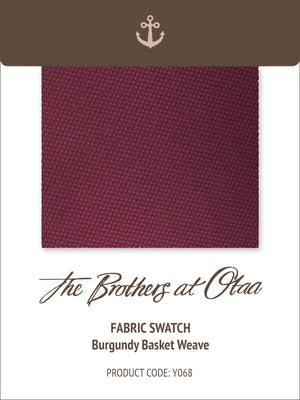 Fabric Swatch (Y068) - Burgundy Basket Weave