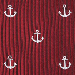 Burgundy Anchor Pocket Square Fabric